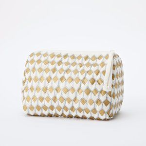 NWOT | west elm | metallic ikat cosmetic bag